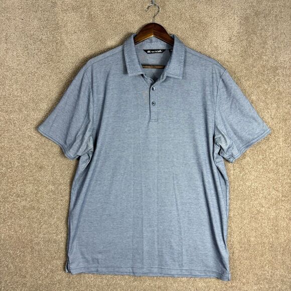 Travis‎ Mathew Polo Shirt Mens Size XL Blue Short Sleeve Pima Cotton Golf Casual - Picture 1 of 10